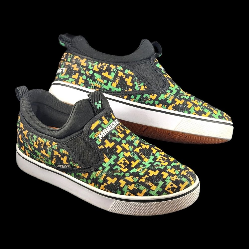 Minecraft Heelys Shoes Big Kids J3T FX Size 8.5 - 9 Skate Casual Sneakers READ